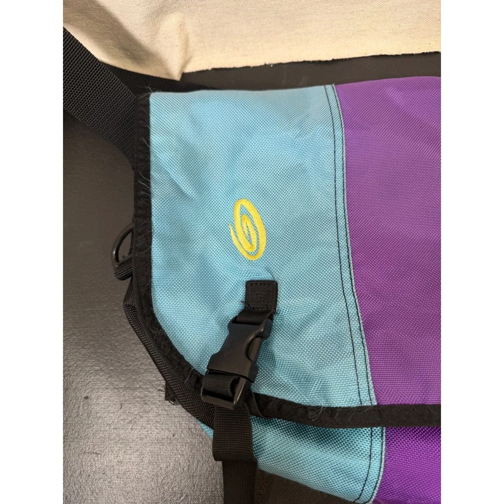 Timbuk2 Messenger Bag L Purple Teal Lavender Cordura Y2K Vintage Retro
